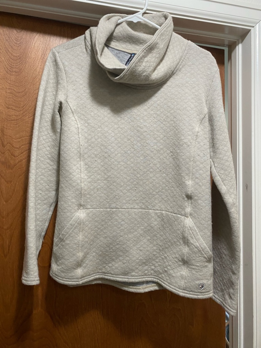 Kuhl Cream Quilted Funnel Neck Pullover